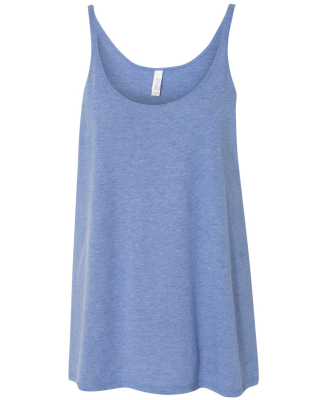 BELLA 8838 Womens Flowy Tank Top in Blue triblend