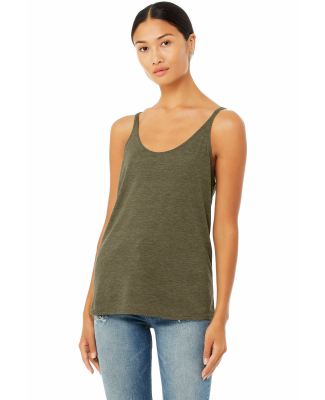 BELLA 8838 Womens Flowy Tank Top in Heather olive