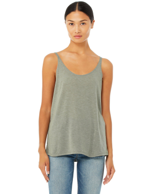 BELLA 8838 Womens Flowy Tank Top in Heather stone