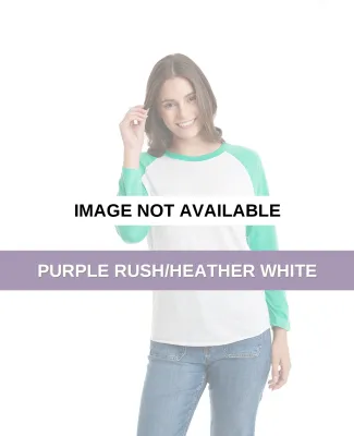 Next Level 6051 Unisex Tri-Blend 3/4 Sleeve Raglan Purple Rush/Heather White
