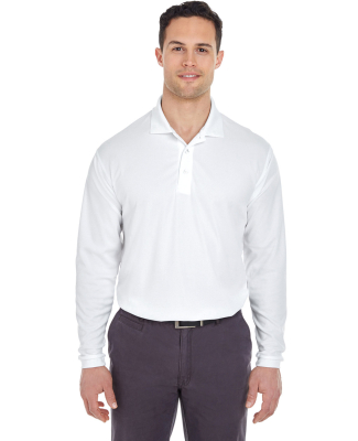 8210LS UltraClub® Adult Cool & Dry Long-Sleeve Me in White