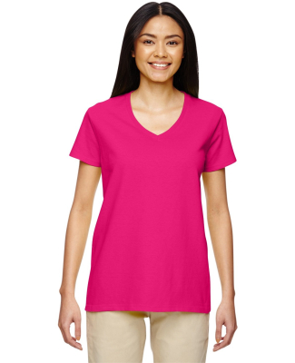 5V00L Gildan Heavy Cotton™ Ladies' V-Neck T-Shir in Heliconia