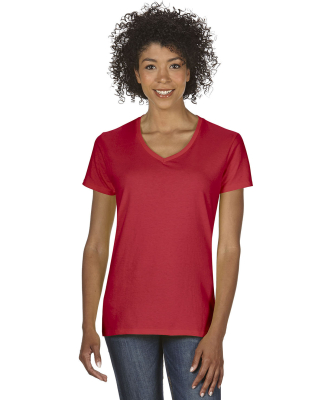 5V00L Gildan Heavy Cotton™ Ladies' V-Neck T-Shir in Red