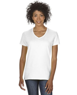 5V00L Gildan Heavy Cotton™ Ladies' V-Neck T-Shir in White
