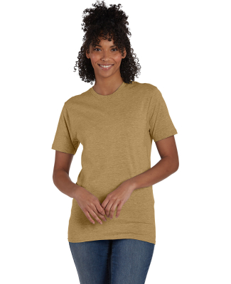 4980 Hanes 4.5 ounce Ring-Spun T-shirt in Brown sugar heather