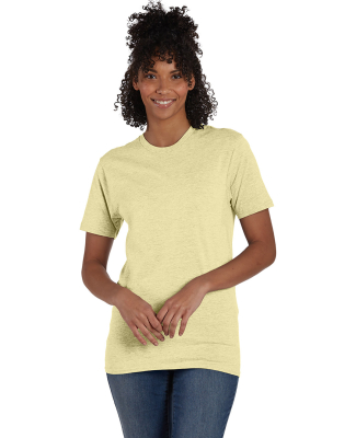 4980 Hanes 4.5 ounce Ring-Spun T-shirt in Lemon meringue heather