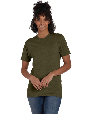 4980 Hanes 4.5 ounce Ring-Spun T-shirt in Military green heather