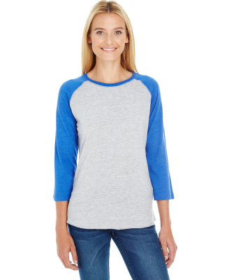 L3530 LAT - Ladies' Fine Jersey Three-Quarter Slee in Vintage heather/ vintage royal
