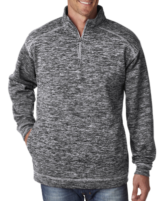 8614 -J. America - Cosmic Fleece 1/4 Zip Pullover in Charcoal fleck