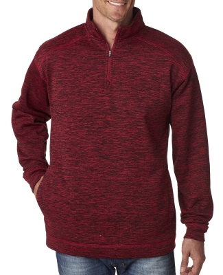8614 -J. America - Cosmic Fleece 1/4 Zip Pullover  in Red fleck