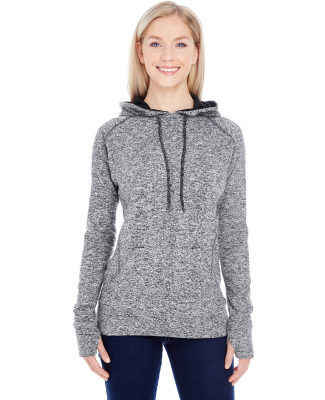 8616 J. America - Women's Cosmic Poly Contrast Hoo in Charcoal fleck/ black