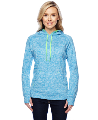 8616 J. America - Women's Cosmic Poly Contrast Hoo in Electric blue/ neon green