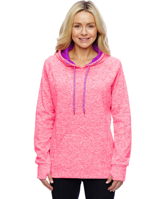 8616 J. America - Women's Cosmic Poly Contrast Hoo in Fire coral/ magenta