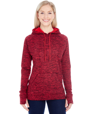 8616 J. America - Women's Cosmic Poly Contrast Hoo in Red fleck/ red