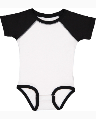 4430 Rabbit Skins Fine Jersey Infant Baseball Ragl in White/black