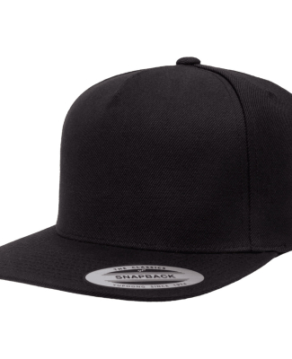 Yupoong 5089M Five Panel Wool Blend Snapback in Black
