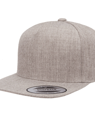 Yupoong 5089M Five Panel Wool Blend Snapback in Heather grey