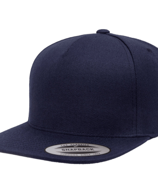 Yupoong 5089M Five Panel Wool Blend Snapback in Navy