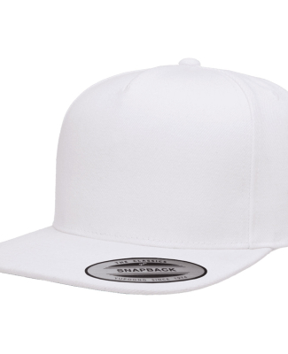 Yupoong 5089M Five Panel Wool Blend Snapback in White