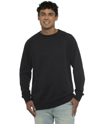 Next Level N9000 Unisex Terry Raglan Pullover in Black