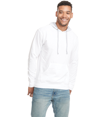 Next Level 9301 Unisex French Terry Pullover Hoody in White/ heather grey