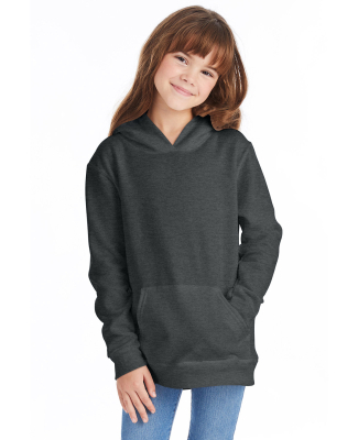 P470 Hanes Youth EcoSmart Pullover Hooded Sweatshi in Charcoal heather