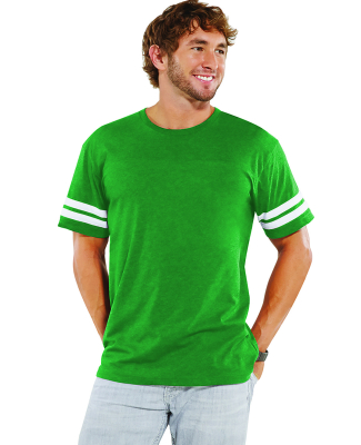 LAT 6937 Adult Fine Jersey Football Tee in Vintage green/blended white