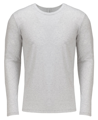 6071 Next Level Men's Triblend Long-Sleeve Crew Te in Heather white