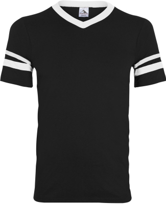 Augusta Sportswear 361 Youth V-Neck Football Tee in Black/ white