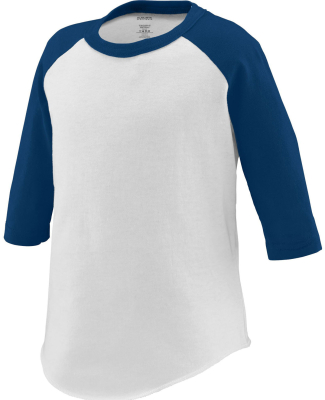Augusta Sportswear 422 Toddler Baseball Tee in White/ navy