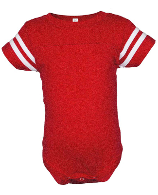 Rabbit Skins 4437 Infant Football Onesie in Vintage Red/Blended White