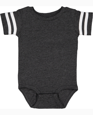 Rabbit Skins 4437 Infant Football Onesie in Vintage smoke/blended white
