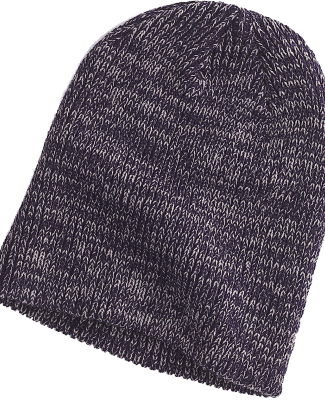 BA524 Big Accessories Ribbed Marled Beanie in Navy/ grey