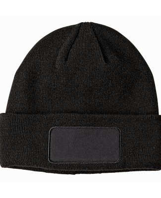 BA527 Big Accessories Patch Beanie in Black