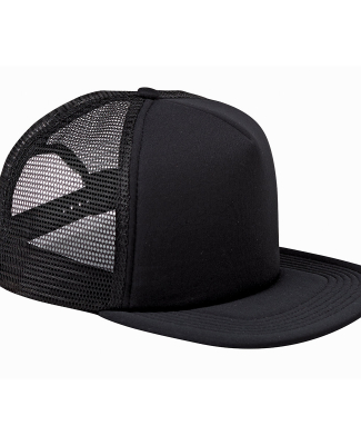 BX030 Big Accessories 5-Panel Foam Front Trucker C in Black/ black