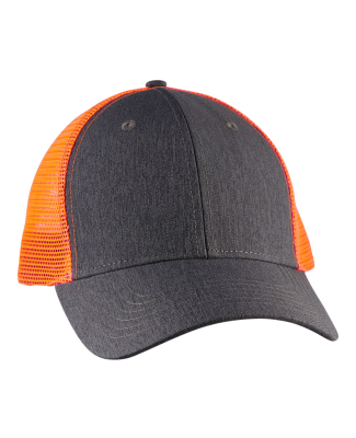 BA540 Big Accessories Sport Trucker Cap in Black/ neon orange