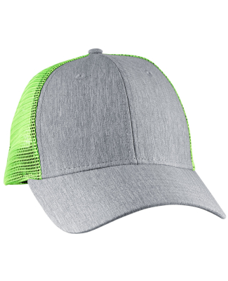 BA540 Big Accessories Sport Trucker Cap in Light grey/ neon green