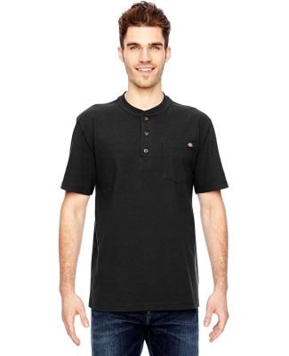 WS451 Dickies Heavyweight Work Henley in Black
