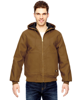 TJ718 Dickies Hooded Duck Jacket M - 6XL in Brown duck
