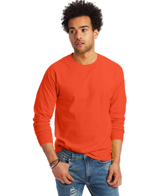 5586 Hanes® Long Sleeve Tagless 6.1 T-shirt - 558 in Orange