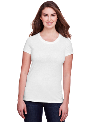 202A Threadfast Apparel Ladies' Triblend Short-Sle in Solid white triblend