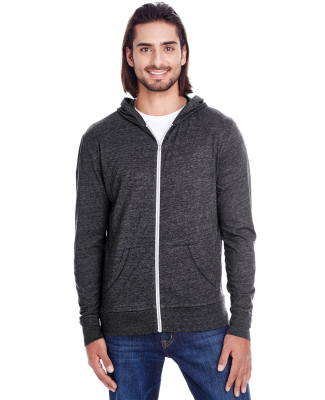 302Z Threadfast Apparel Unisex Triblend Full-Zip L in Black triblend