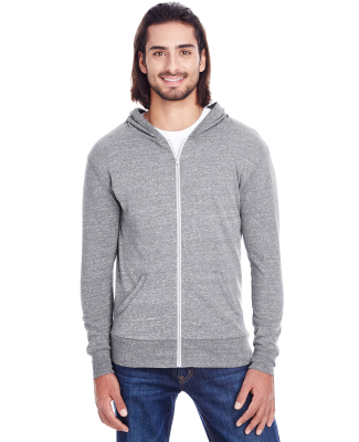 302Z Threadfast Apparel Unisex Triblend Full-Zip L in Grey triblend