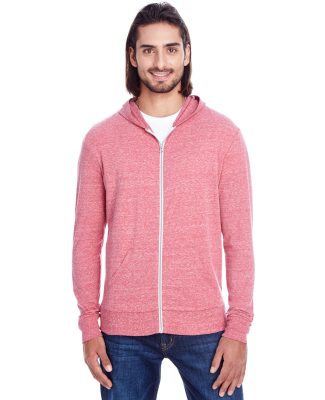 302Z Threadfast Apparel Unisex Triblend Full-Zip L in Red