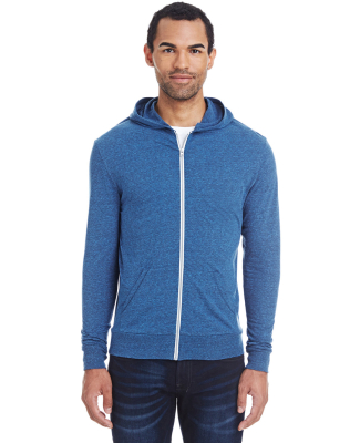 302Z Threadfast Apparel Unisex Triblend Full-Zip L in Royal black triblend
