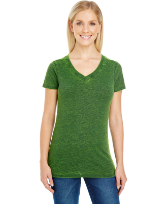 215B Threadfast Apparel Ladies' Cross Dye Short Sl in Emerald