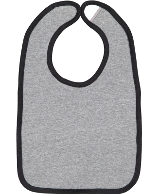 RS1004 Rabbit Skins Infant Jersey Contrast Trim Ve in Granite heather/ black