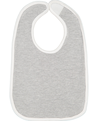 RS1004 Rabbit Skins Infant Jersey Contrast Trim Ve in Heather/ White