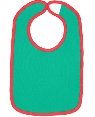 RS1004 Rabbit Skins Infant Jersey Contrast Trim Ve in Kelly/ Red