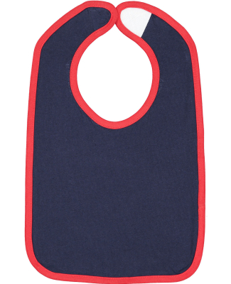 RS1004 Rabbit Skins Infant Jersey Contrast Trim Ve in Navy/ red